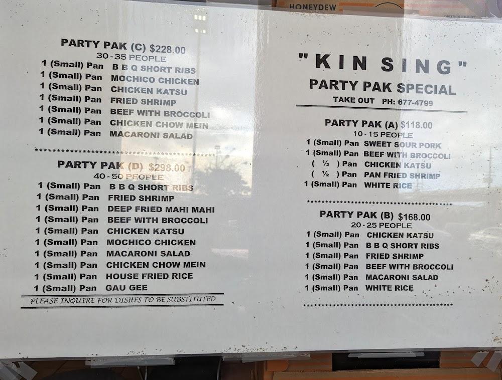 Kin Sing Chinese Fast Food Menu image 2